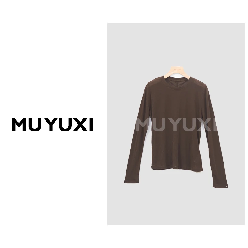 MU YUXI 2024秋季新款圆领水溶上衣 SB750