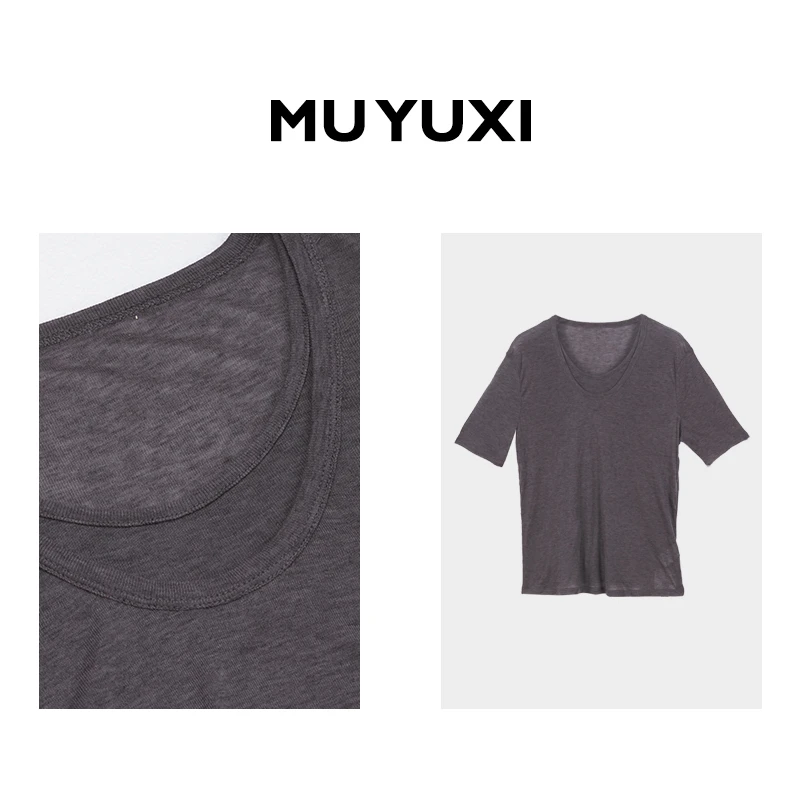 MU YUXI 夏天的风 深灰色宽松休闲上衣 SF314