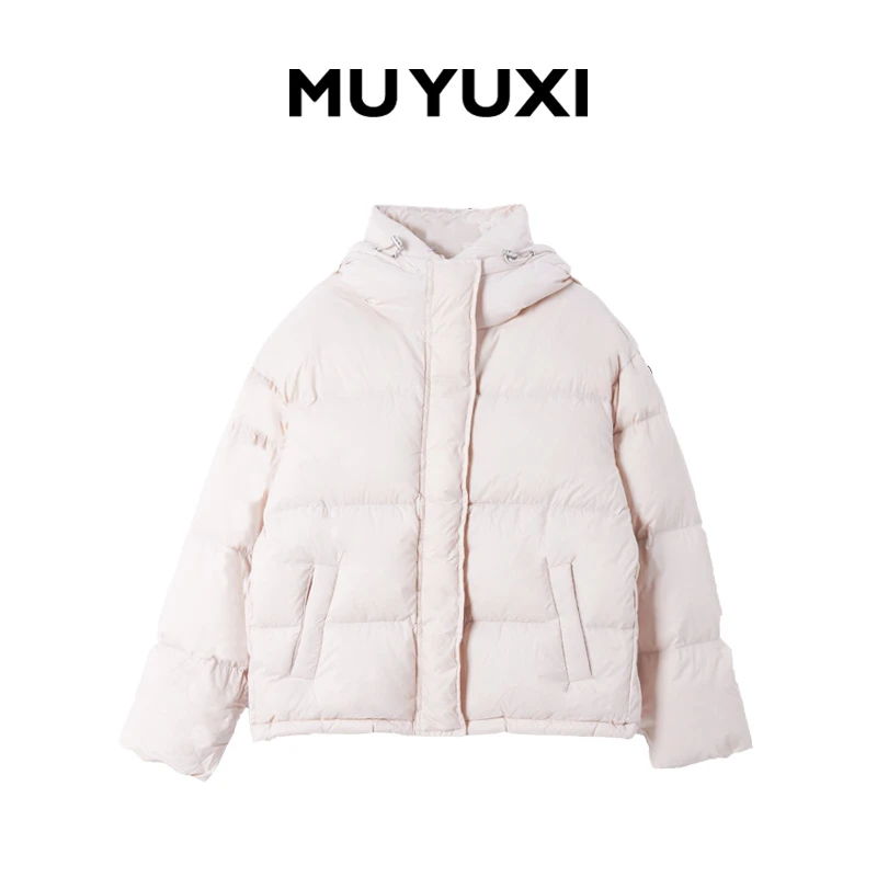 MU YUXI 新款纯色短款连帽女装上衣 HK111-2