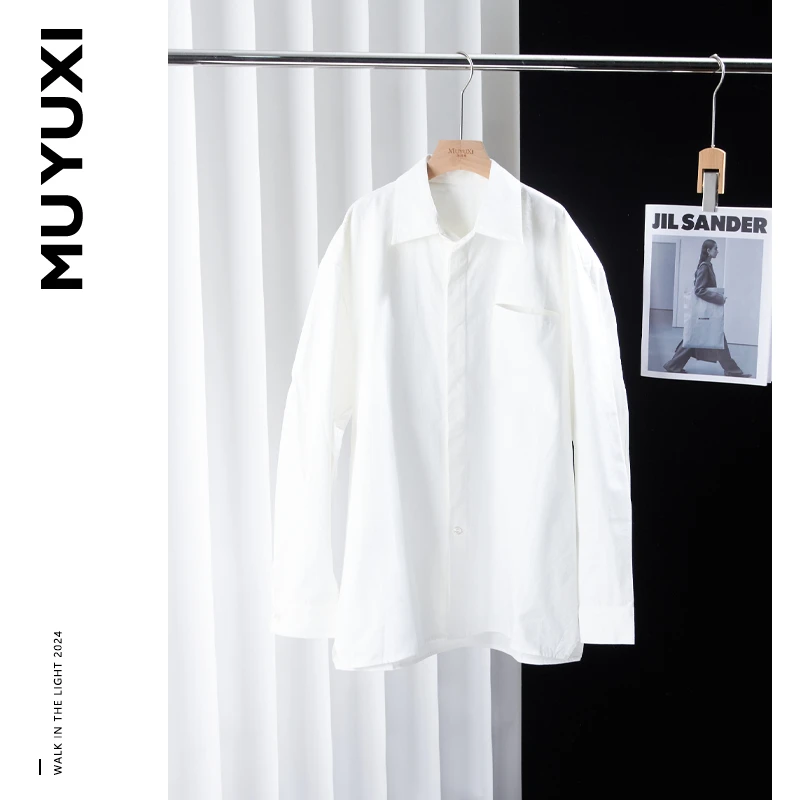 MUYUXI  2024秋季新款纯白衬衫  t339