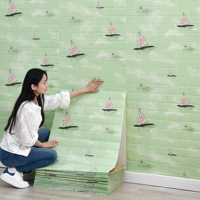 3D立体砖纹墙面翻新装饰自粘墙贴现代简约客厅卧室旧墙翻新墙贴纸