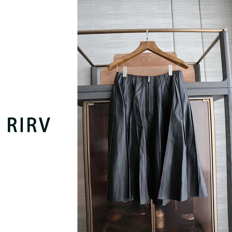 RIRV时髦-"几只小羊"黑色羊皮裙