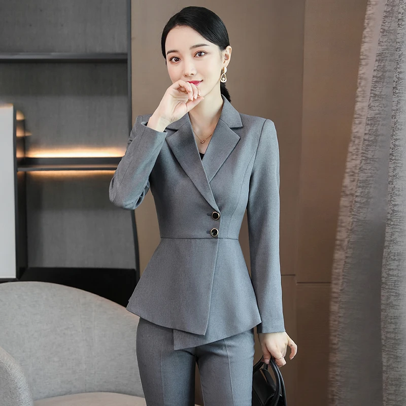 职业装女西装气质女神范韩版时尚高端西服修身通勤正装4S店工作服