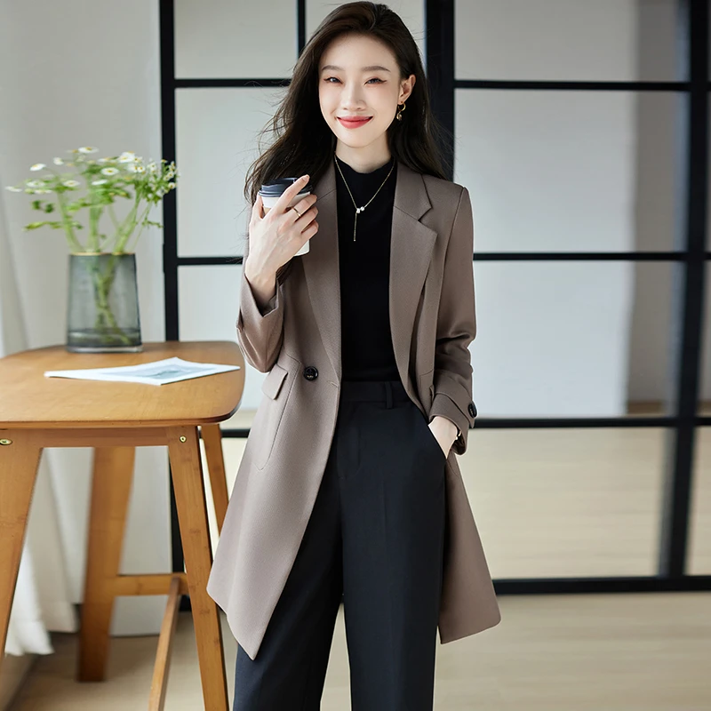 高档风衣女2025新款秋冬中长款职业大衣时尚洋气休闲显瘦西装外套