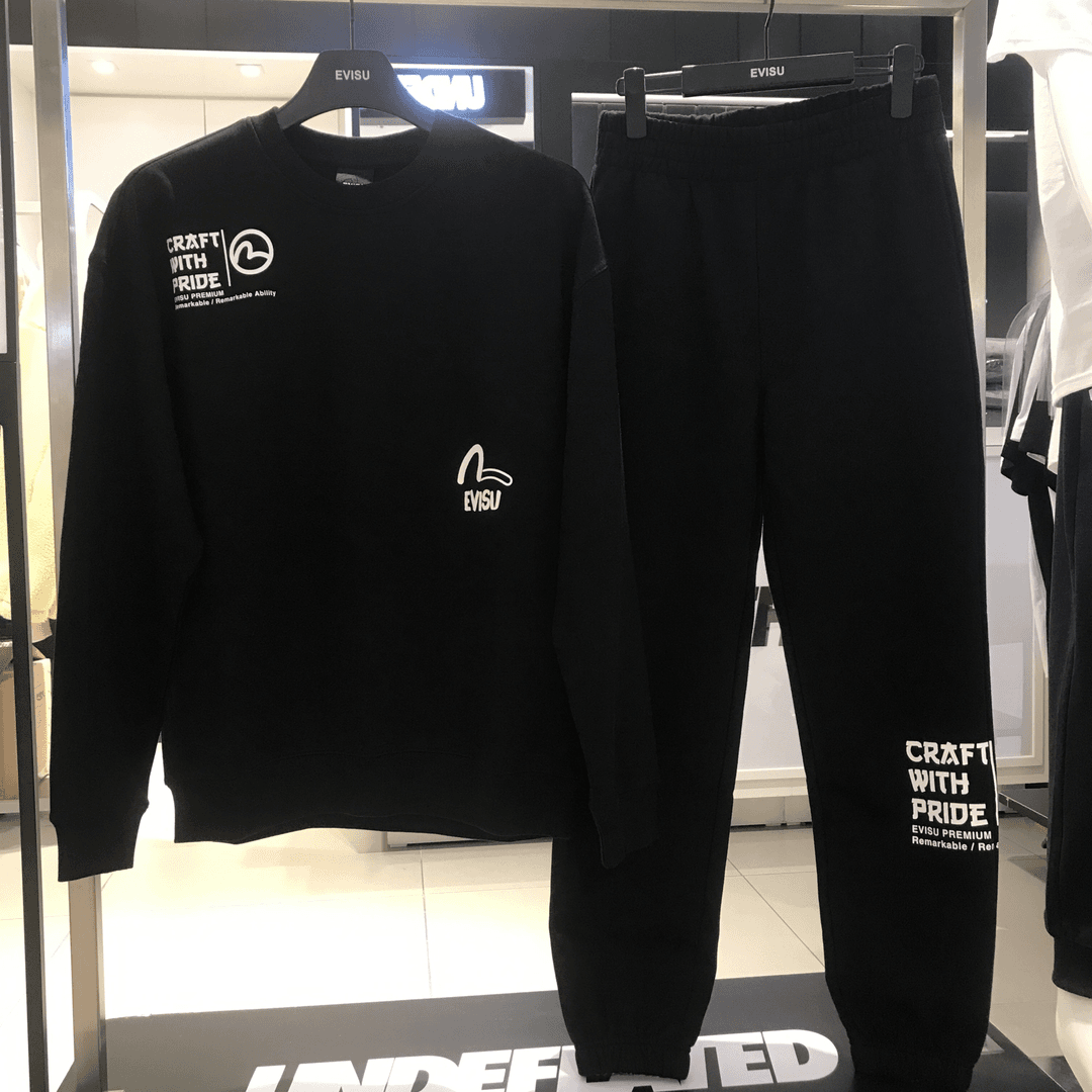Evisu901套装韩国代购韩版专柜正品折扣休闲情侣卫衣套装长袖秋冬