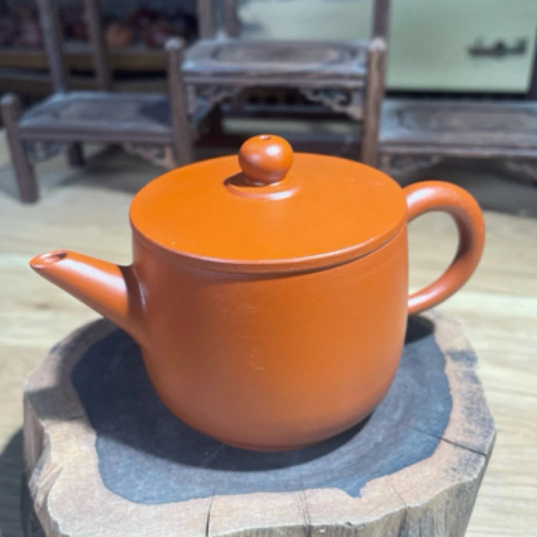 朱泥汉瓦壶潮州手拉茶壶120毫升