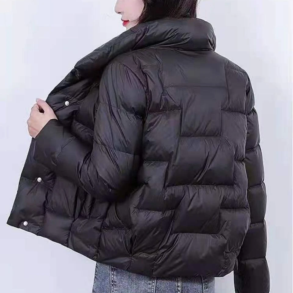 羽绒服女小个子时尚韩版简单2023秋冬短款中年女士外套潮