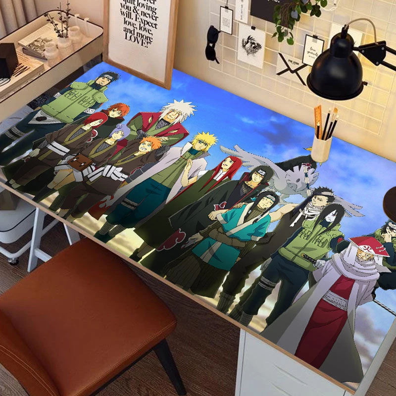 火影忍者书桌垫防水防油超大号火影鸣人电脑书桌垫游戏动漫键盘垫