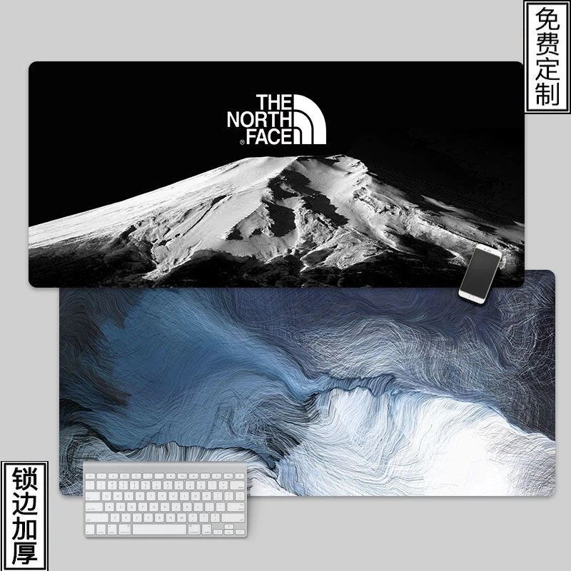 冷淡风鼠标垫超大潮牌简约富士山电竞游戏鼠标垫学生键盘防滑桌垫