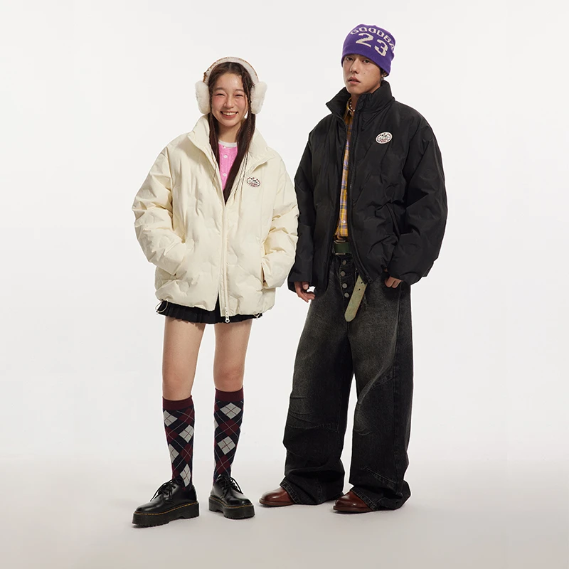 江南先生90白鸭绒羽绒服男女冬季立领情侣宽松休闲外套潮JN44J26