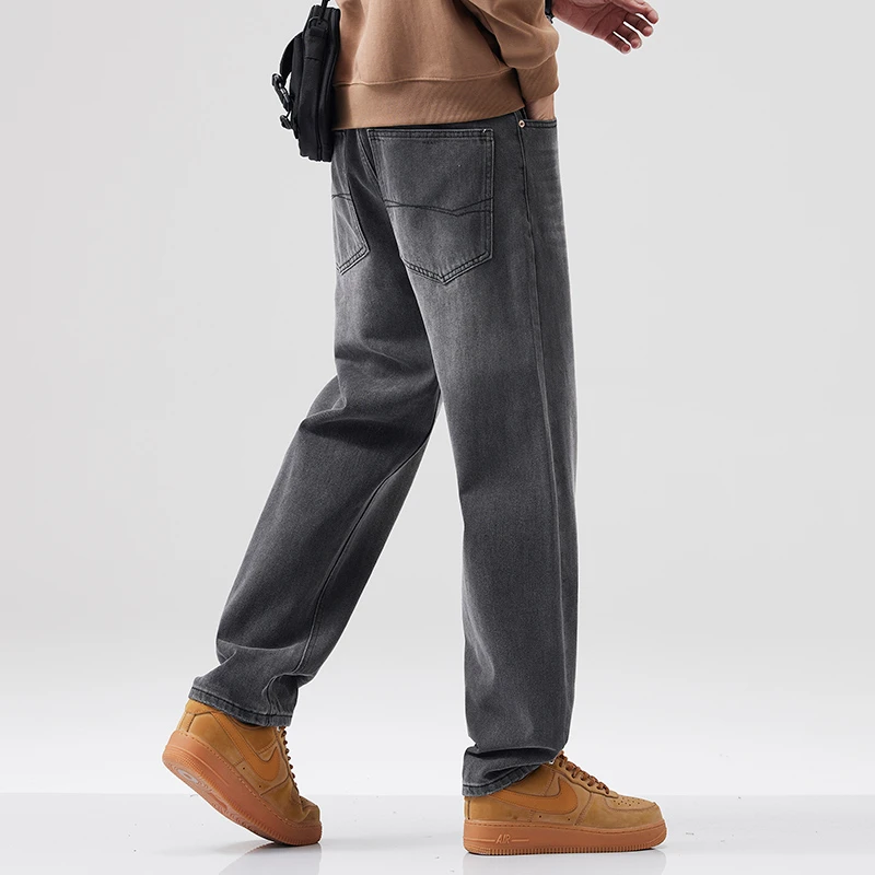 2024新款牛仔裤男士夏季薄款直筒宽松美式潮牌休闲长裤子阔腿男装