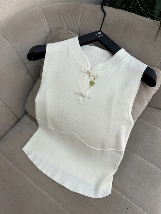 2024国风盘扣针织背心