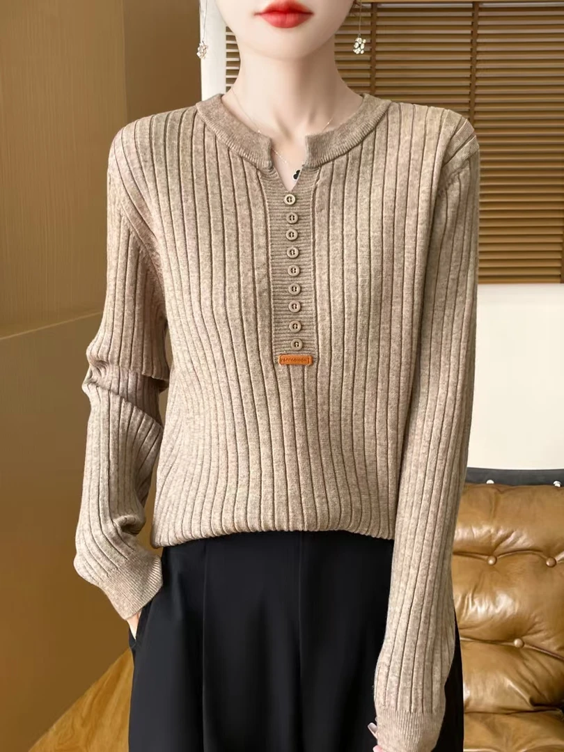 DIDORSSBO秋冬款时尚简约休闲百搭洋气显瘦小V领套头针织衫G475