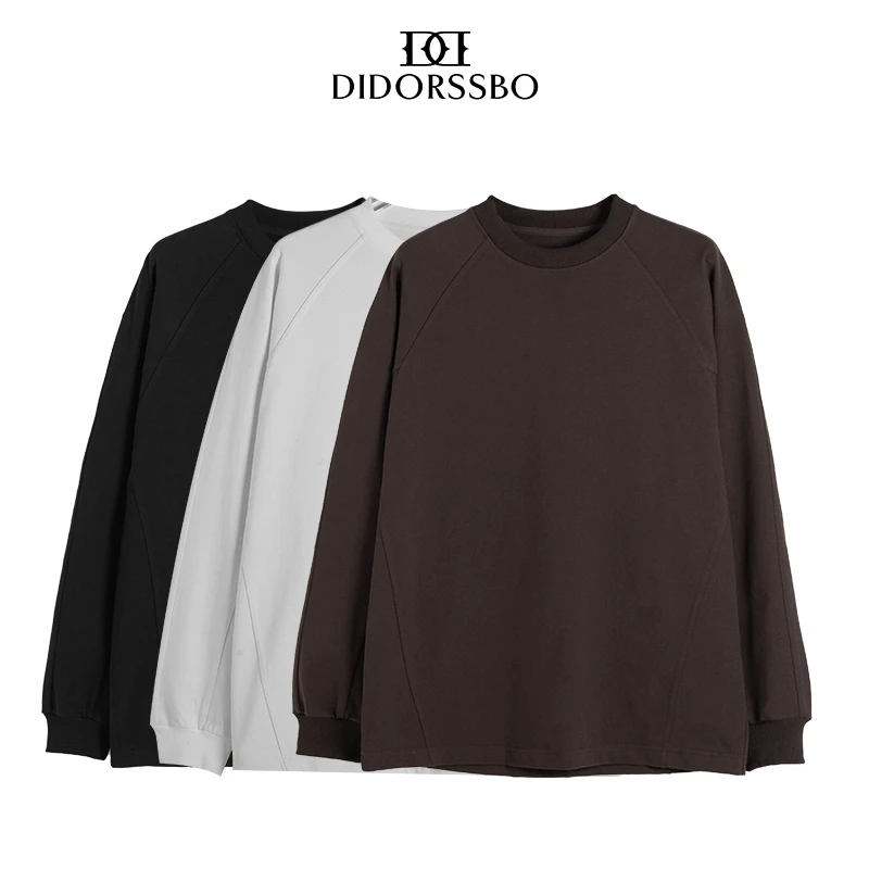 DIDORSSBO秋冬款水洗重磅棉美式休闲简约宽松长袖圆领卫衣DD99101