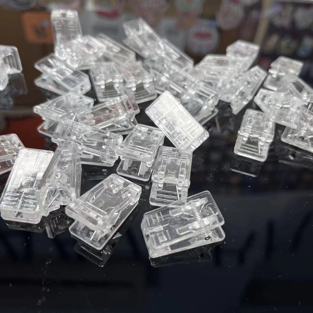 【配件】亚克力透明塑料PP夹diy配件办公夹双面夹便签夹磁贴胶水