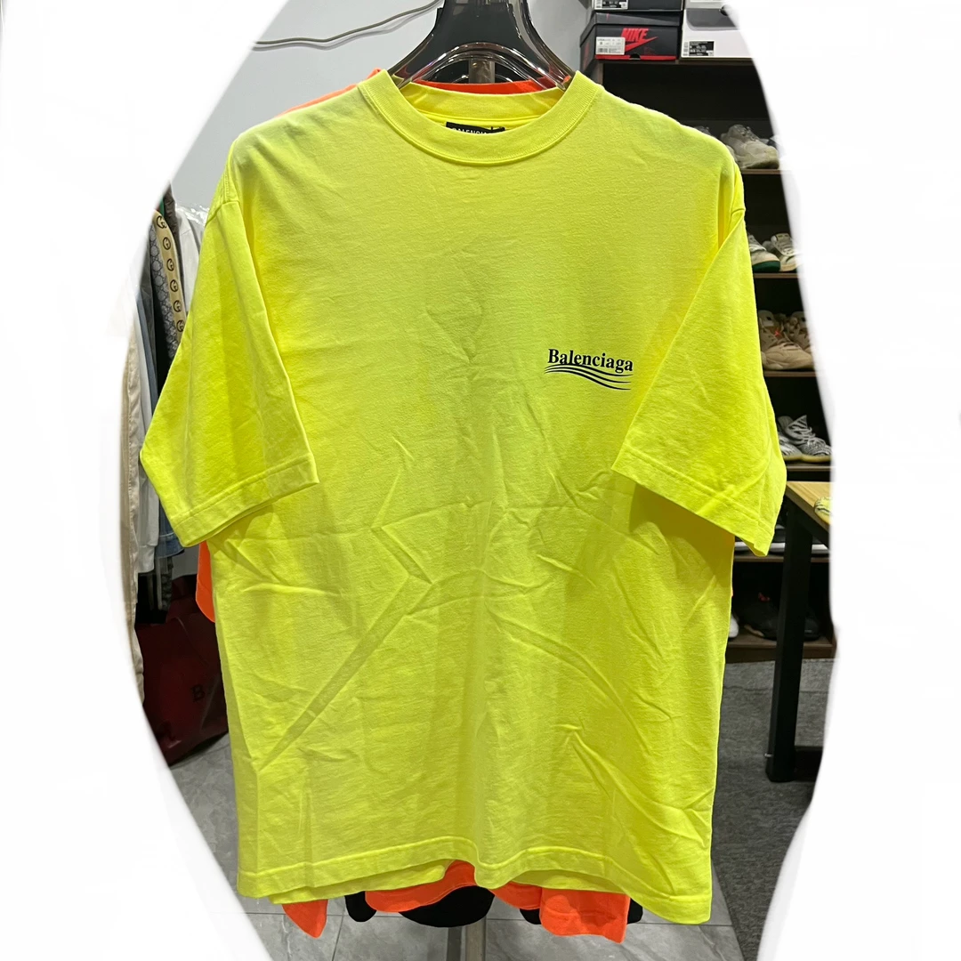 Balenciaga荧光黄可乐短袖 xs码 os版型 肩宽54 胸围58 吊牌在