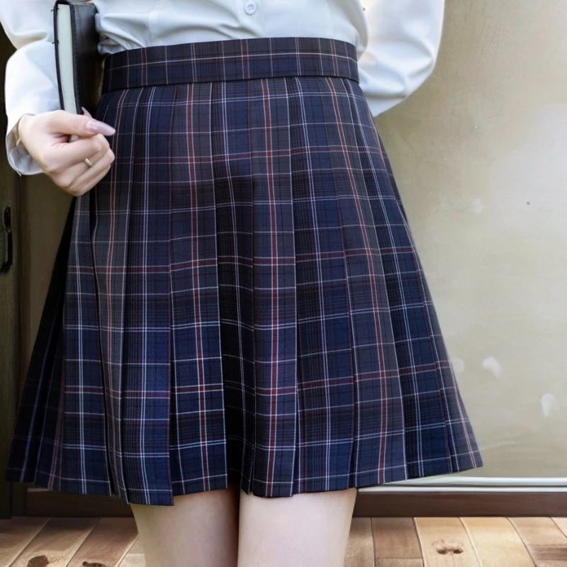 【桔岛：川屿中】原创学院风百褶格裙JK制服时尚套装