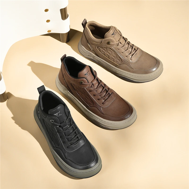 七匹狼工装板鞋男士运动舒适时尚百搭真皮复古秋季0743