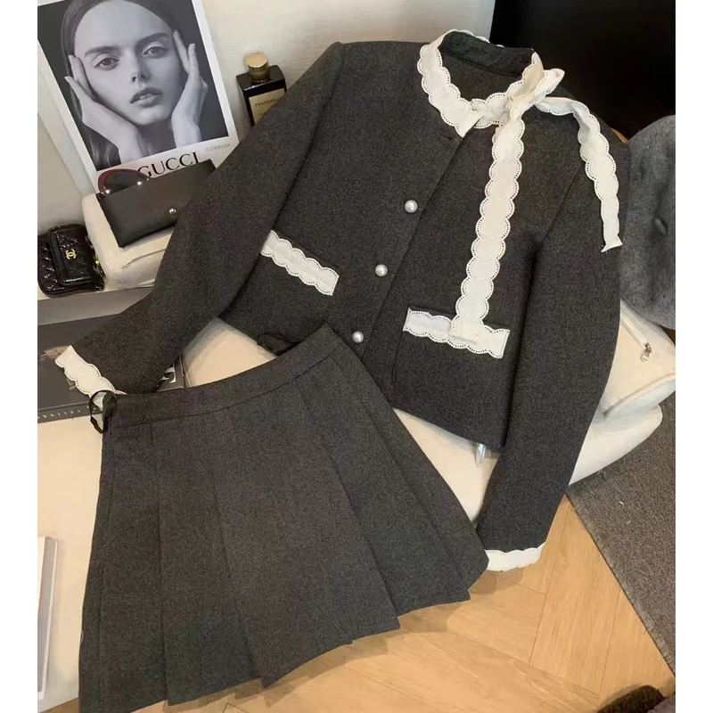 时尚小香风套装秋冬显瘦气质洋气百搭集合链接