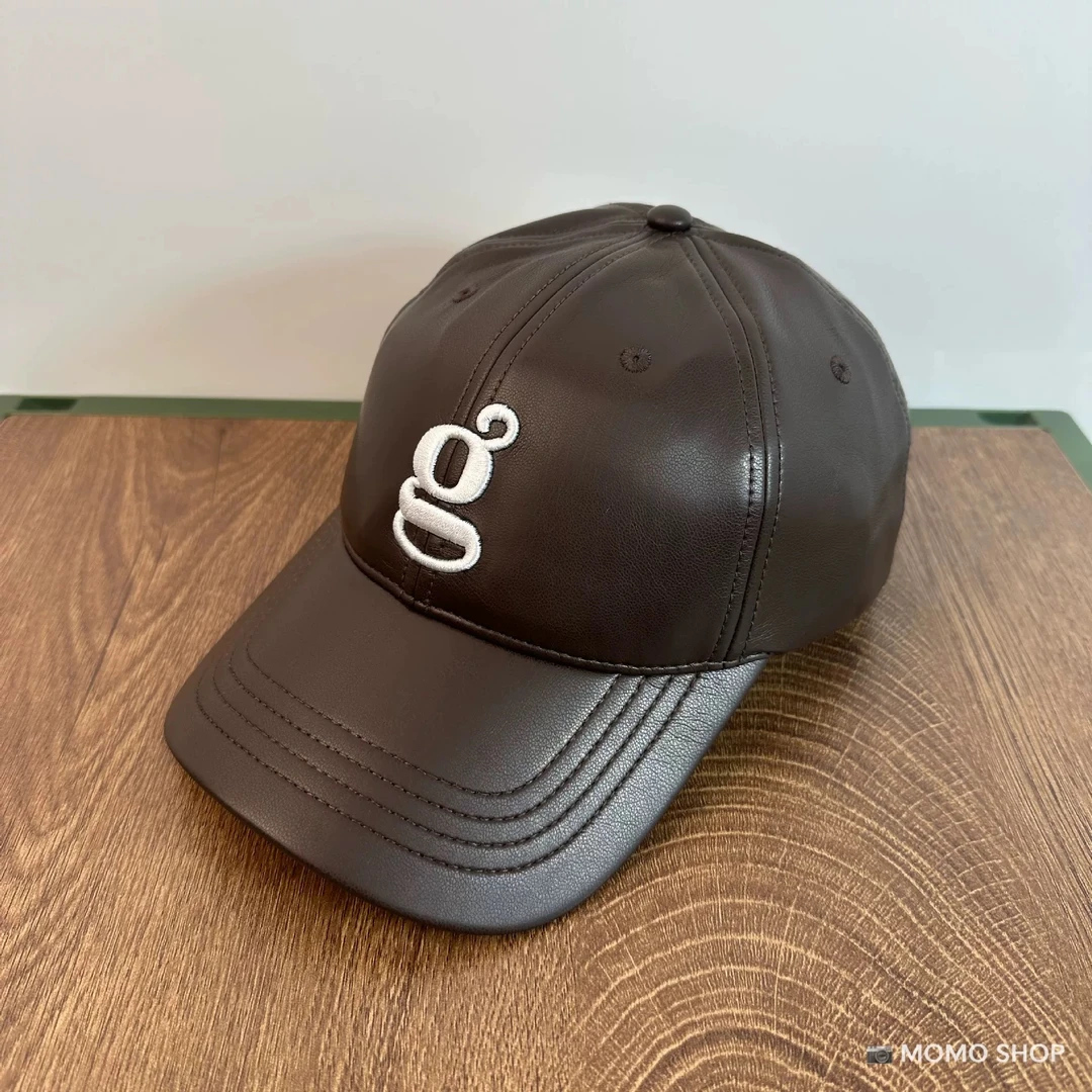 复古百搭皮质黑色帽子男女加宽檐深顶大头围棒球帽显脸小鸭舌帽