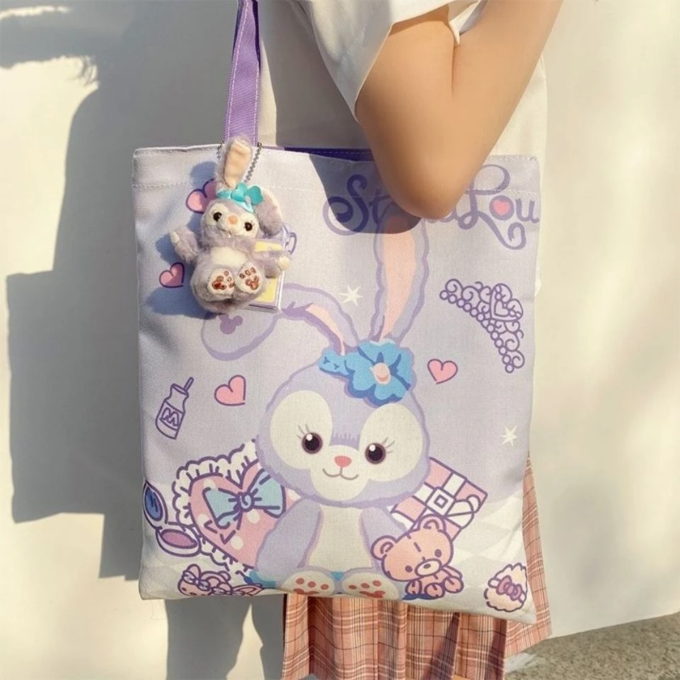 星黛露托尼帆布单肩包网红卡通兔子拉链手提包青少年可爱少女包包