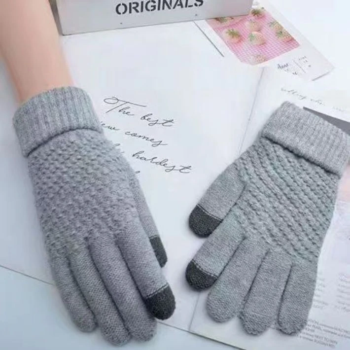 【2双】冬季触屏保暖手套加绒加厚分指手套防寒户外居家日用