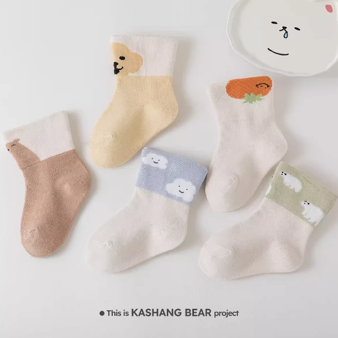 婴儿袜子春秋款0-3-6个月初生新生儿袜子男女童透气中筒袜秋冬款