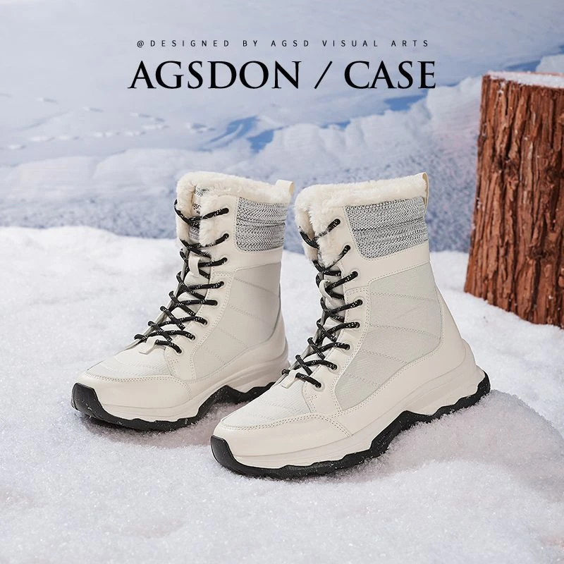 【奥古狮登】厚底雪地靴女短靴加绒加厚N944001AA