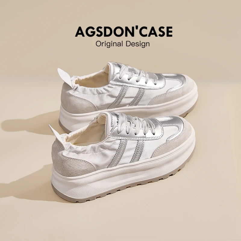 奥古狮登薄款透气德训鞋女2024夏季新款女鞋阿甘鞋运动休闲小白鞋
