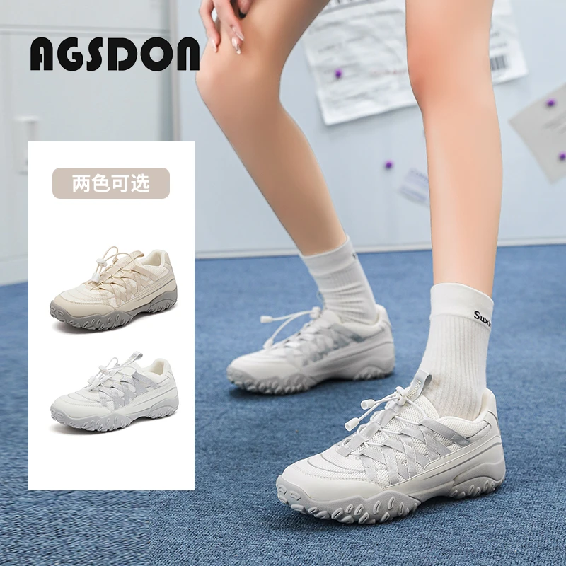 奥古狮登芭蕾舞鞋户外登山运动鞋女2024新款夏季复古德训小白鞋子