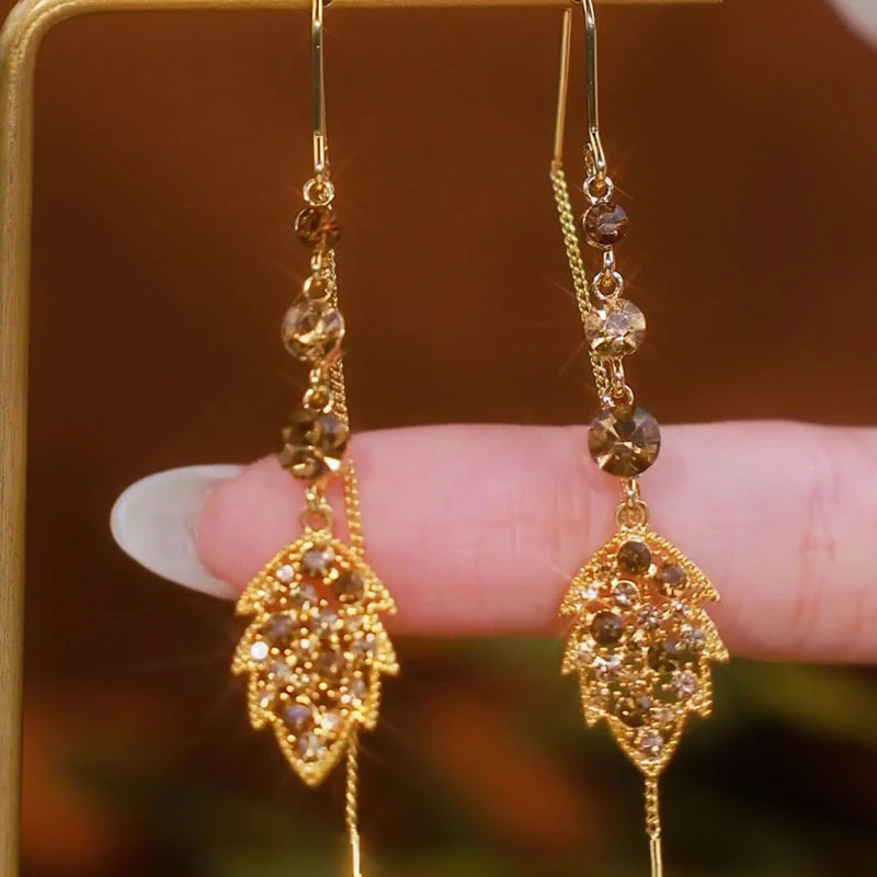 铜合金耳饰 高级感「金枝玉叶」防丢耳线气质时尚百搭