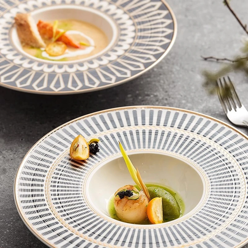 【Home轻奢生活】星级酒店餐具日式草帽碗浓汤西餐盘高级意面盘子