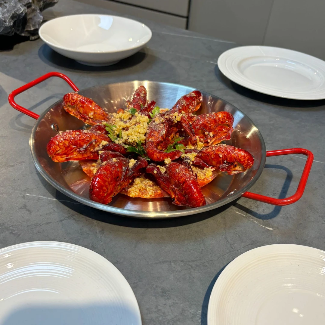 （超好用的红炳火锅）23cm深拉丝不锈钢大干锅韩剧同款加厚的Li4855