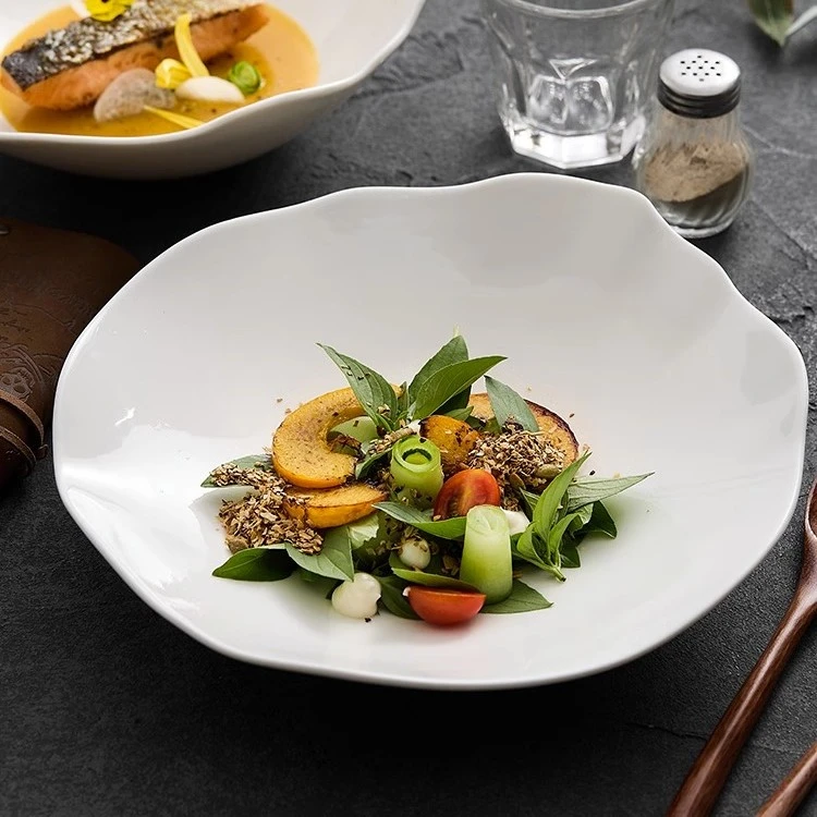 【一亨异形深盘】不规则家用汤碗陶瓷大面碗创意斗笠碗沙拉碗餐具