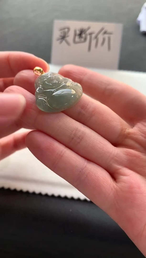 【闪购商品】翡翠颈饰18K金镶嵌佛公
