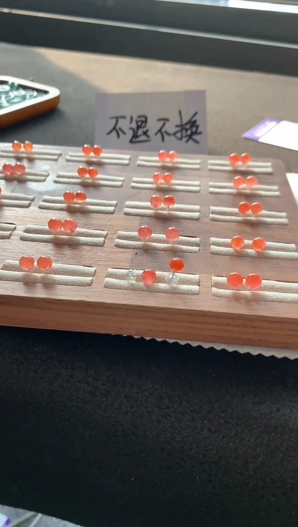 【闪购商品】南红玛瑙耳钉未镶嵌南红耳钉多样性发一对