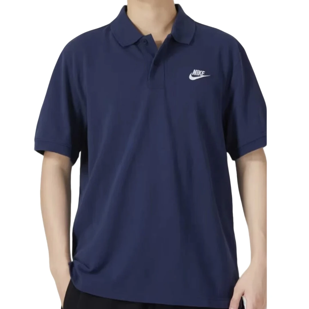 Nike耐克藏蓝色POLO衫男商务翻领短袖透气运动休闲T恤CJ4457-410