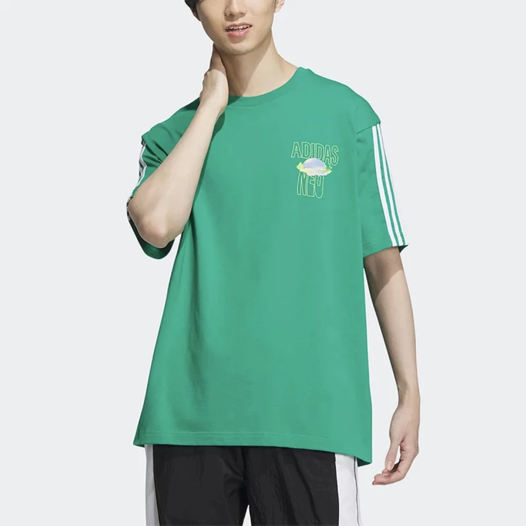 Adidas/阿迪达斯官方正品U VBE TEE 男女情侣运动短袖T恤IA6744