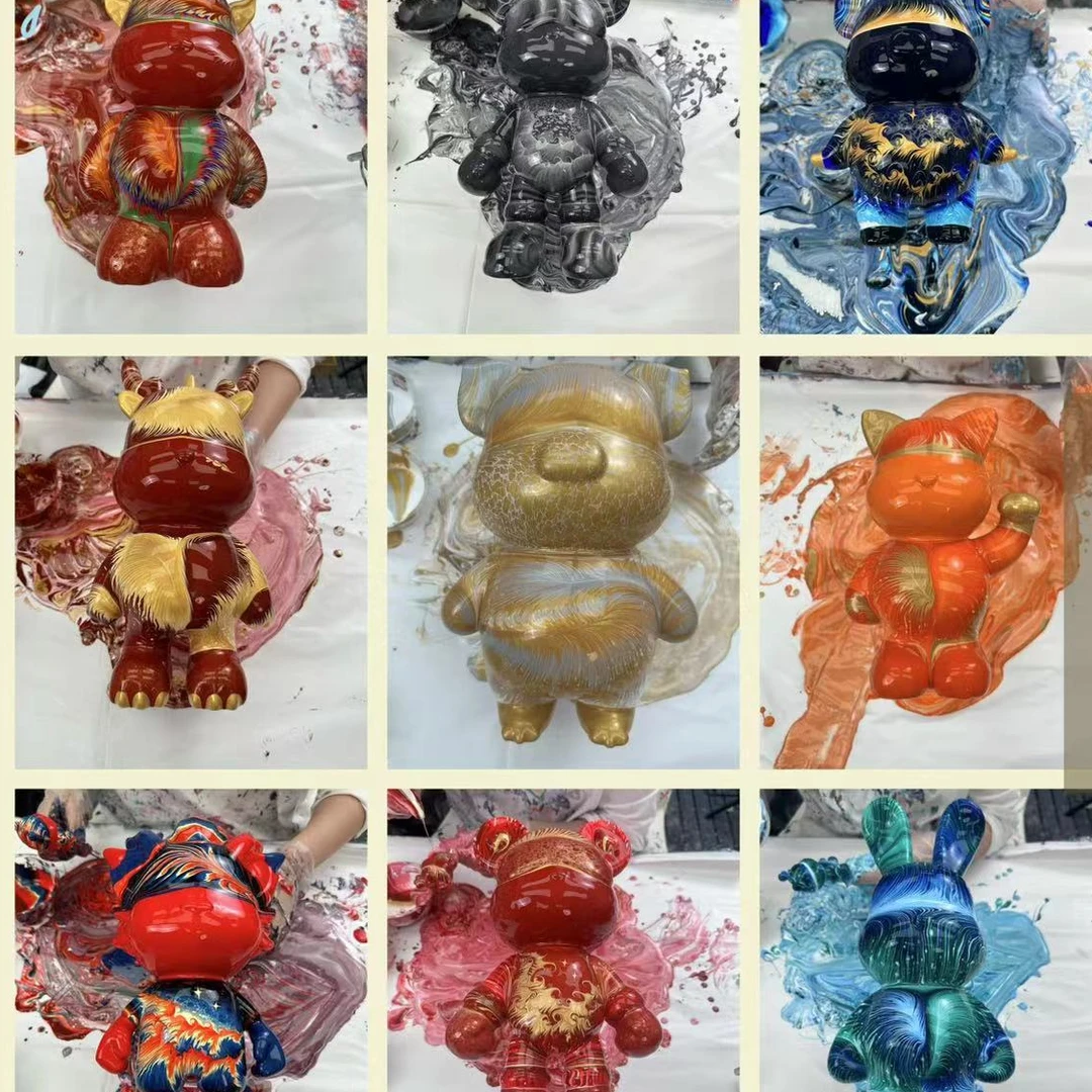 [竞拍链接]现场制作不支持退款流体狮子麒麟老虎手工摆件纯手工