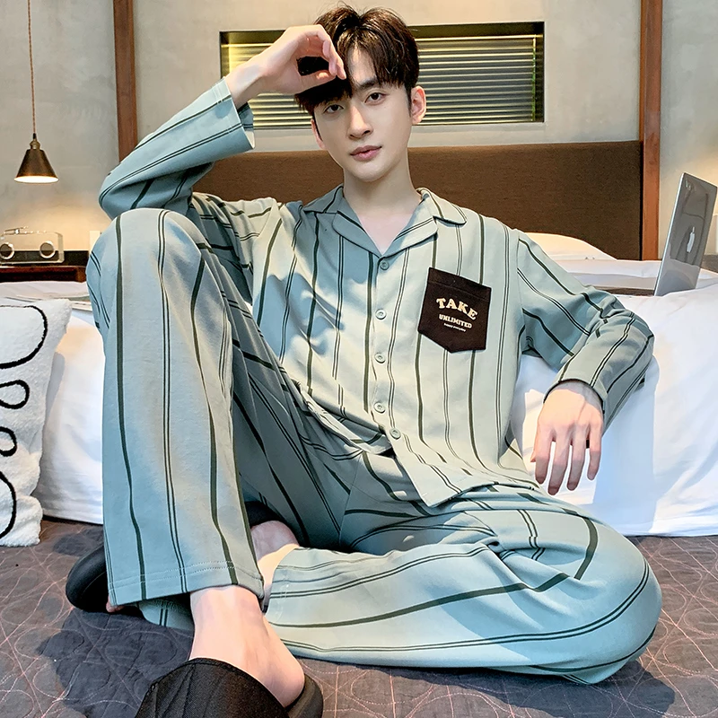 （多款男款开衫）品牌新款男长袖高档大气时尚睡衣(黛）