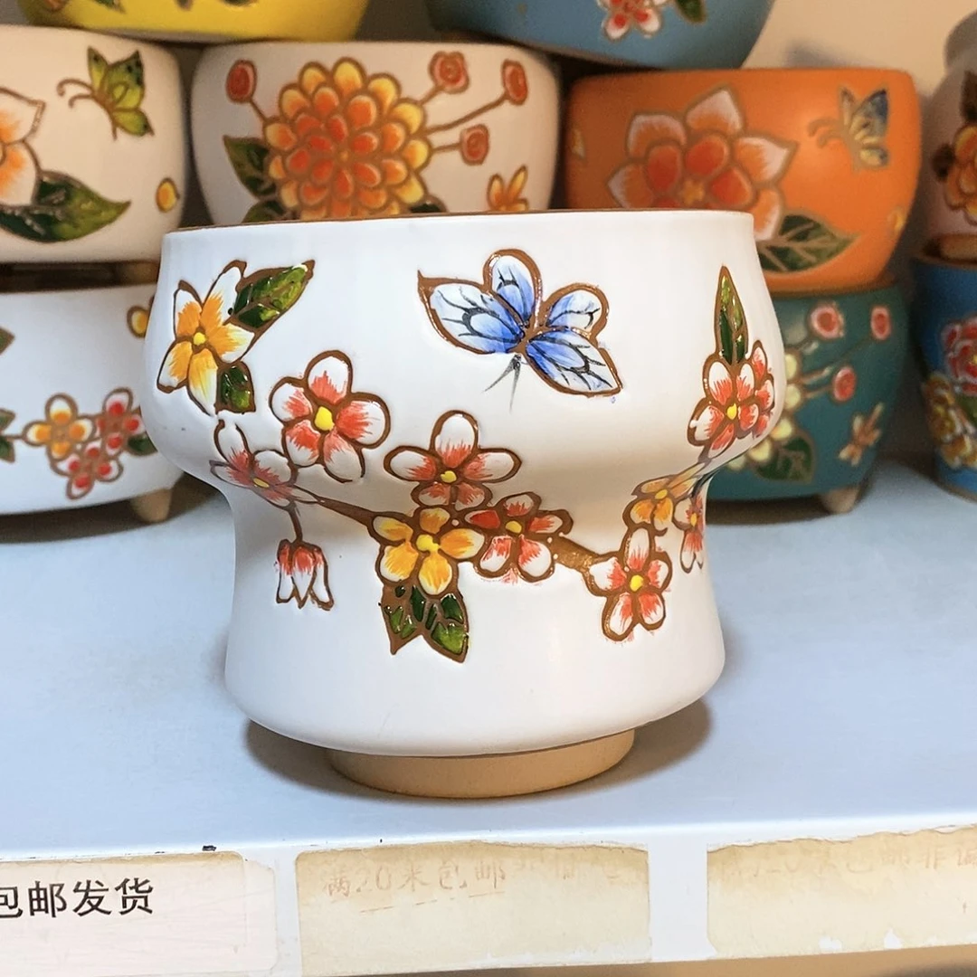 红陶韩式多肉植物花盆