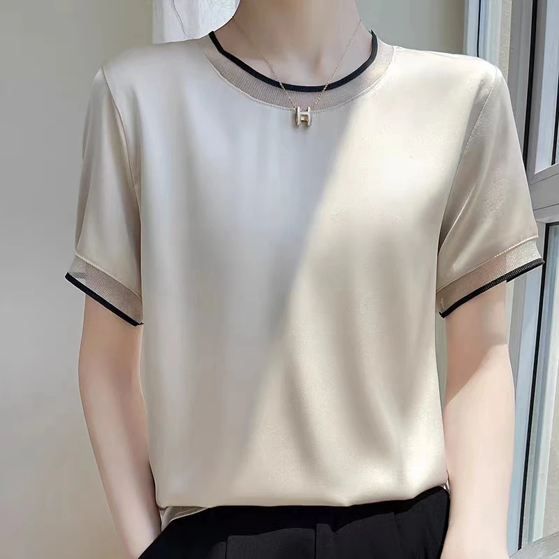 大琪【9.9-29.9孤品NO退换】雪纺衫短袖T恤女直播间过款为准