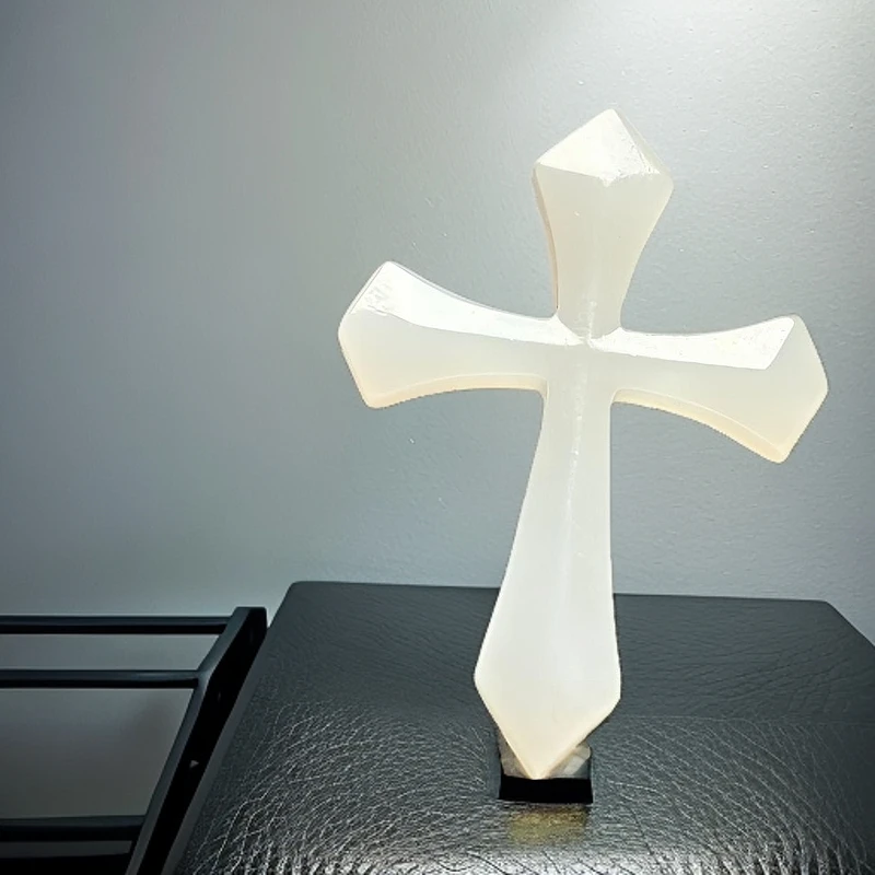 天然和田玉手工雕刻十字架素工长49宽35厚5