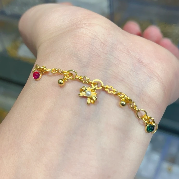 古法金配饰连接链条手链半链项链OT扣延长链蝴蝶计礼物送女友