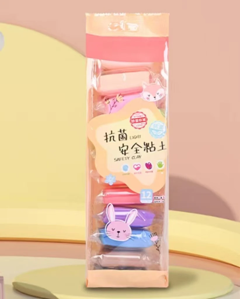 拉拉泥超轻粘土儿童彩泥1包12色袋装