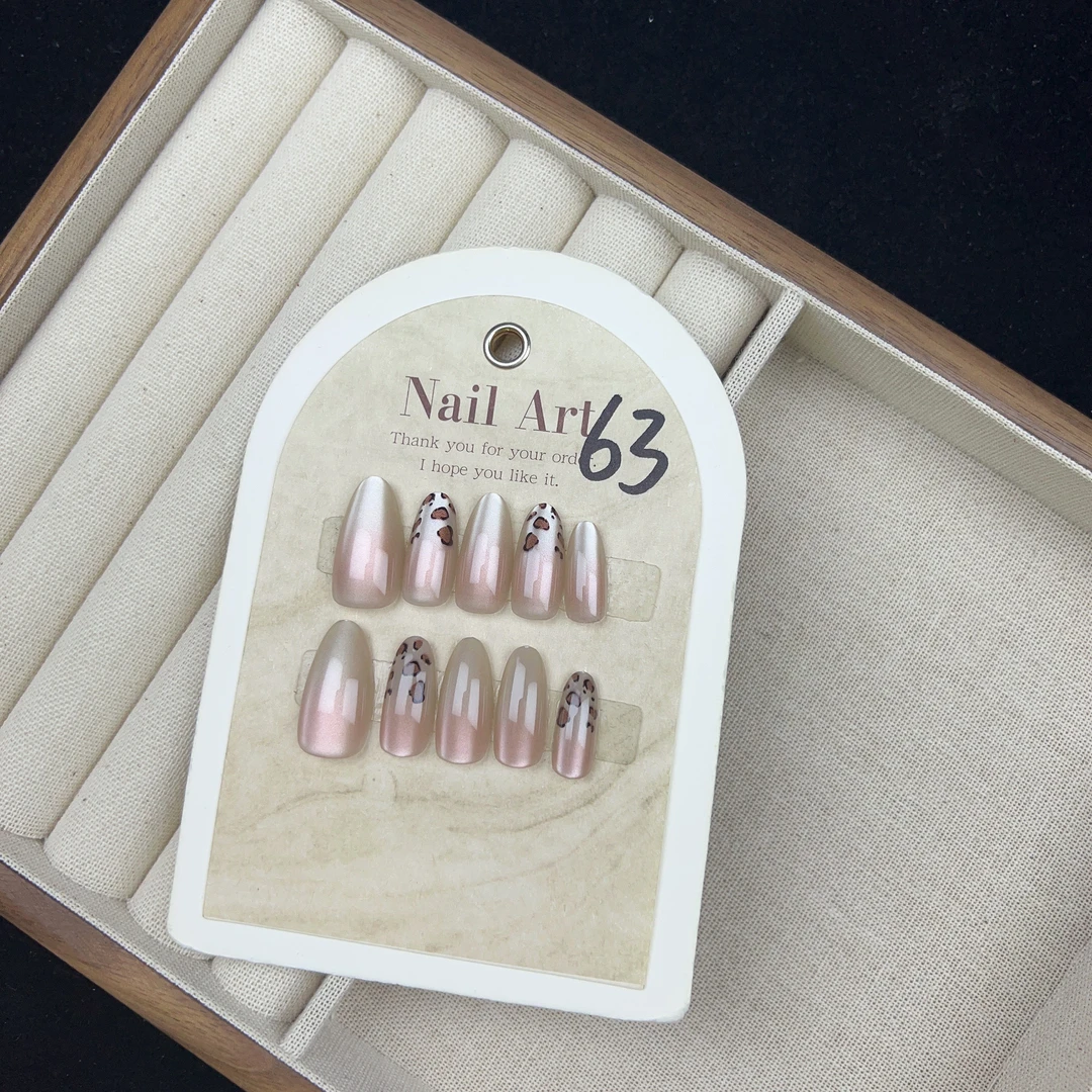 高品质纯手工穿戴甲显白美甲舒适服帖可拆卸甲片 63