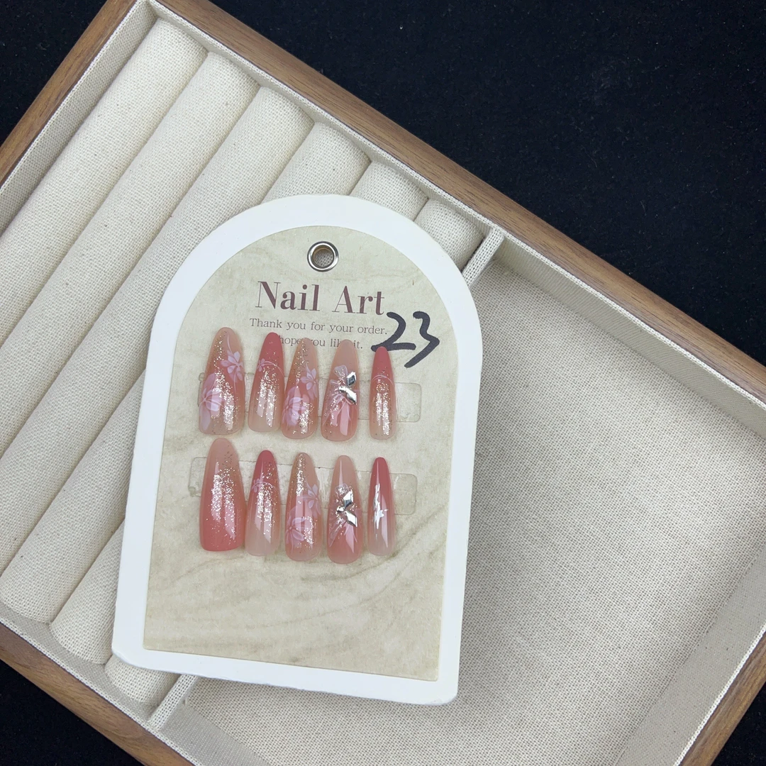 高品质纯手工穿戴甲显白美甲舒适服帖可拆卸甲片 23