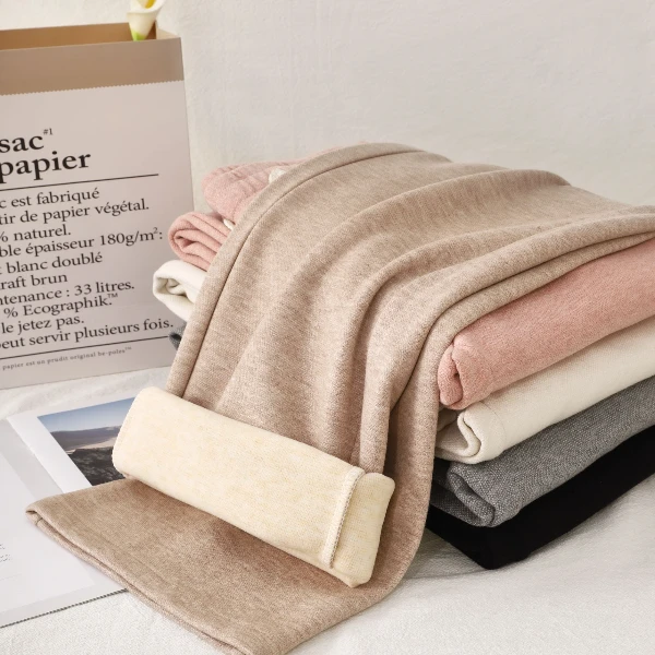 LL·MOD·GD 羊毛蚕丝直筒裤时尚休闲裤高腰显瘦阔腿裤加绒裤子8817