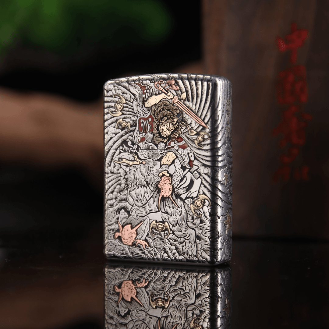 ZIPPO打火机银匠村超盔遁甲--《武判官》--限量版搭载zippo205机芯