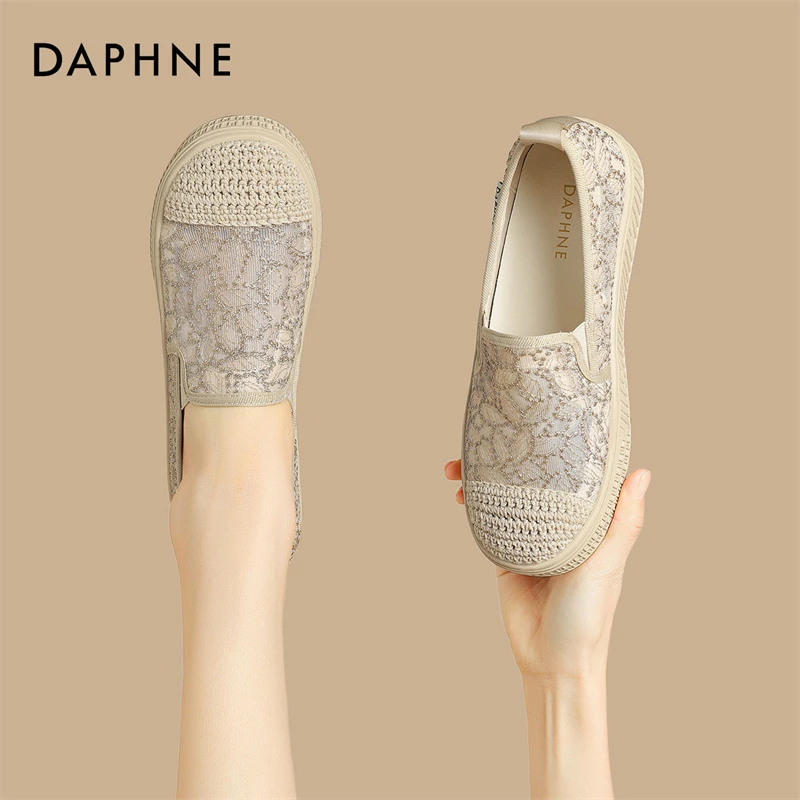 达芙妮品牌休闲鞋25春季新款休闲鞋时尚百搭圆头轻盈不累脚布鞋